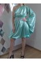 rochie adriana scurta verde aqua